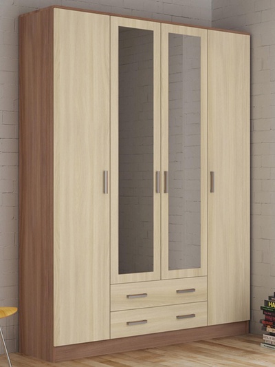 УЦЕНКА Шкаф четырехстворчатый Квадро, 1600×487×2200, Ясень шимо