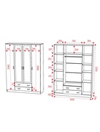 УЦЕНКА Шкаф четырехстворчатый Квадро, 1600×487×2200, Ясень шимо - Фото 2