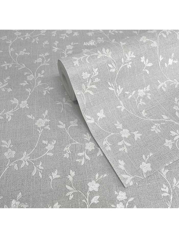Обои антивандальные Flizelini Anna 1868 – 21, на флизелиновой основе, 1.06×10 м, цвет белый/серый - Фото 1