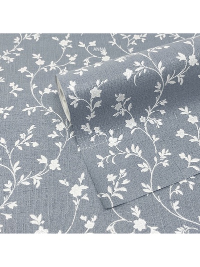 Обои антивандальные Flizelini Anna 1868 – 22, на флизелиновой основе, 1.06×10 м, цвет белый/синий