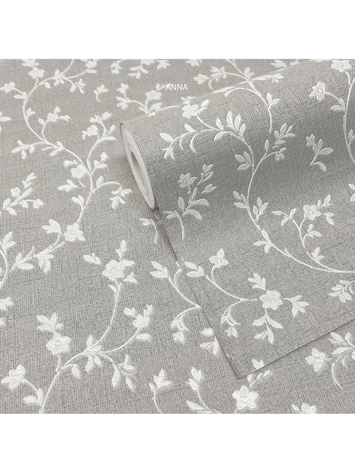 Обои антивандальные Flizelini Anna 1868 – 62, на флизелиновой основе, 1.06×10 м, цвет белый/серый - Фото 1