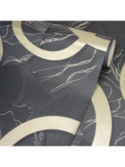 Обои антивандальные Flizelini Ringo1943 – 23, на флизелиновой основе, 1.06×10 м, цвет чёрный/золотой - Фото 1