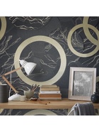 Обои антивандальные Flizelini Ringo1943 – 23, на флизелиновой основе, 1.06×10 м, цвет чёрный/золотой - Фото 2