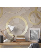 Обои антивандальные Flizelini Ringo1943 – 63, на флизелиновой основе, 1.06×10 м, цвет бежевый/золотой - Фото 2