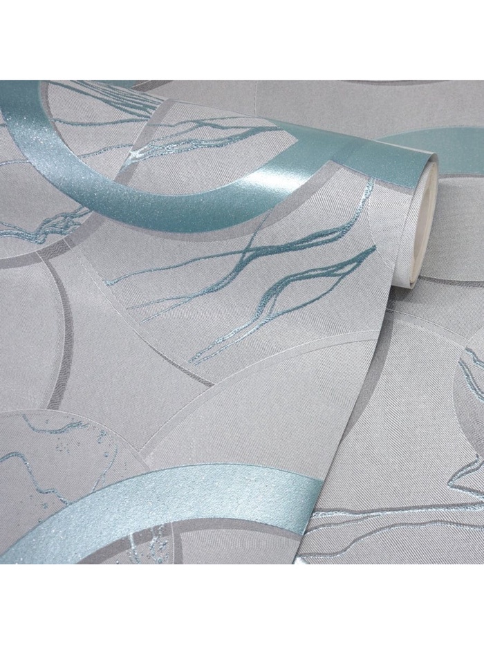 Обои антивандальные Flizelini Ringo1943 – 81, на флизелиновой основе, 1.06×10 м, цвет серый/голубой - Фото 1