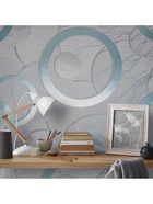 Обои антивандальные Flizelini Ringo1943 – 81, на флизелиновой основе, 1.06×10 м, цвет серый/голубой - Фото 2