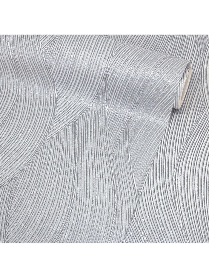 Обои антивандальные Flizelini Wave 1878 – 22, на флизелиновой основе, 1.06×10 м, цвет серый - Фото 1