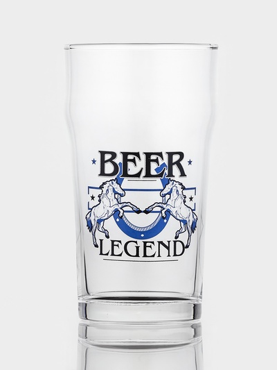 Пивной стакан "Пейл-эль. Лошади. Beer Legend", 570 мл, стекло, прозрачный