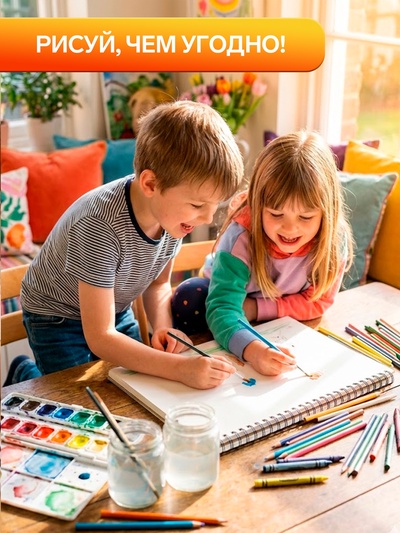 Альбом для рисования BG «Витраж» А4, 40 листов, на гребне, обложка из мелованного картона, МИКС