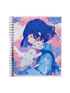 Компл тетр из 3шт 96л кл на гребне Аниме Девочка с котом, обл мел карт, офсет (10296906) - фото 119120708