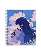 Компл тетр из 3шт 96л кл на гребне Аниме Девочка с котом, обл мел карт, офсет (10296906) - фото 119120709