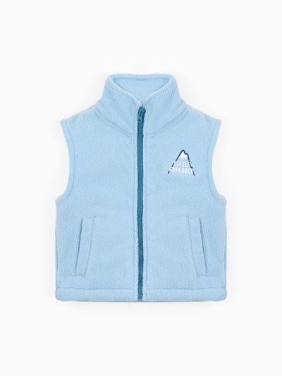 Жилетка флисовая детская «Крошка Я» Little explorer, рост 86-92, голубая