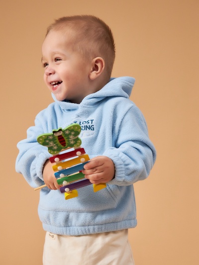 Худи детское «Крошка Я» Exploring, рост 86-92 см, голубое