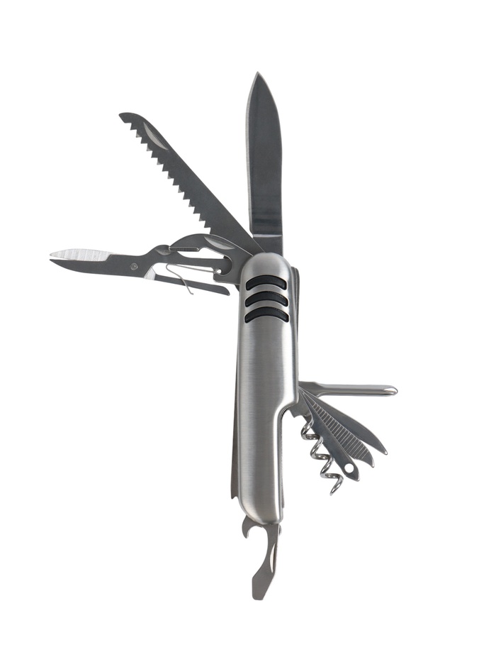 Швейцарский нож 11 в 1: ножницы, отвёртка, нож, штопор, пилы, открывалки, консервный нож, шило, напильник, нитевдеватель - Фото 1