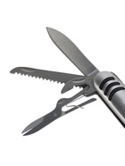 Швейцарский нож 11  в 1: ножницы, отвёртка, нож, штопор, пилы, открывалки, консервный нож, шило, напильник, нитевдеватель - фото 54809313