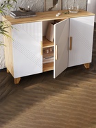 Комод напольный «Ирис», на ножках, 1202×445×836 мм, цвет браш вайт/дуб крафт - фото 14921597