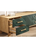 Тумба под ТВ «Ирис», 1502×426×511 мм, цвет браш мени грин/дуб крафт - фото 14921613