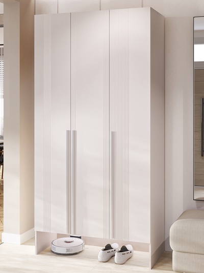 Прихожая «Луна», с нишей, 1200×520×2400 мм, цвет кашемир/кашемир