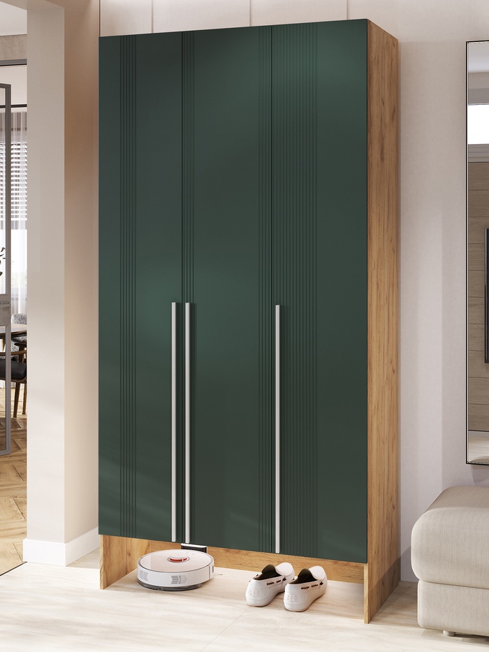 Прихожая «Луна», с нишей, 1200×520×2400 мм, цвет браш мени грин/дуб крафт - Фото 1