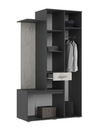 Прихожая «Лира», 1200×520×2152 мм, цвет графит/дуб крафт белый - фото 14921648