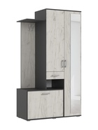 Прихожая «Лира», 1200×520×2152 мм, цвет графит/дуб крафт белый - фото 14921651