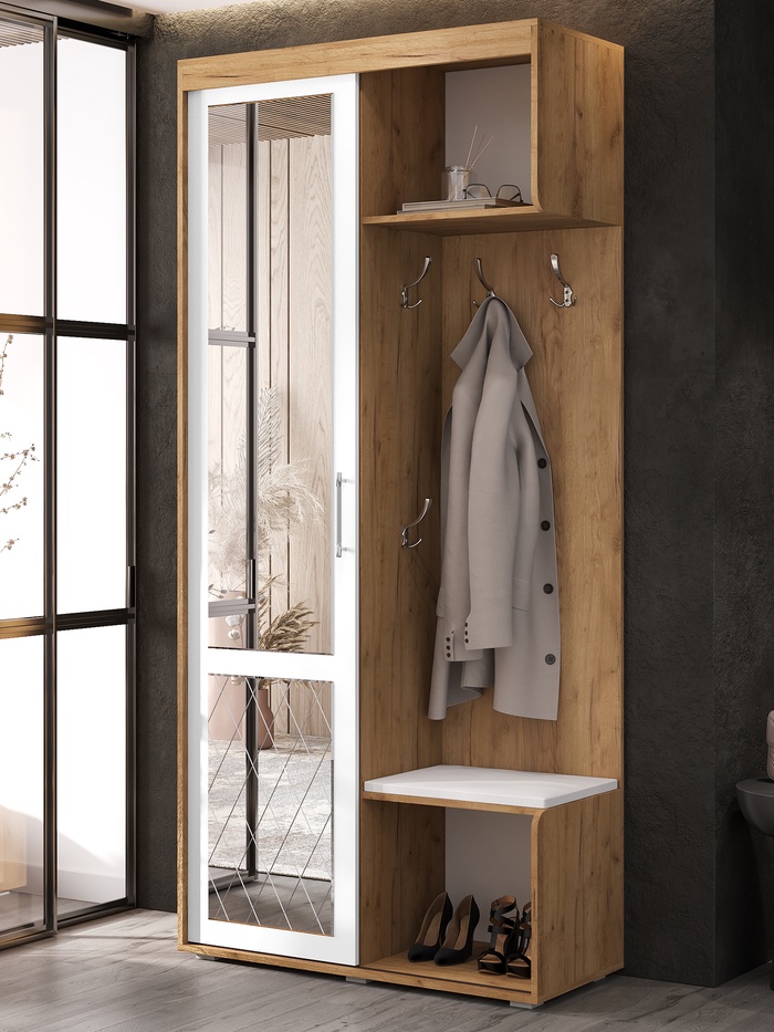 Прихожая «Стелла – 1», 1000×430×2196 мм, цвет дуб крафт/белый - Фото 1