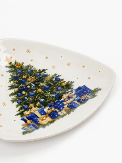 Тарелка новогодняя плоская «Новогодняя ель», 18×18 см