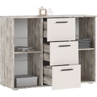 Комод напольный «Сильвия», 3 ящика, 2 двери, 1202×446×908 мм, цвет кашемир/дуб юкон - фото 14921683