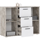 Комод напольный «Сильвия», 3 ящика, 2 двери, 1202×446×908 мм, цвет браш вайт/дуб юкон - фото 14921692