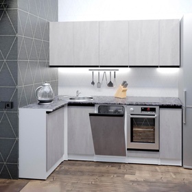 {{photo.Alt || photo.Description || 'УЦЕНКА Кухонный угловой гарнитур Сюита прайм 2000×1100 Бетон светлый/Белый'}}