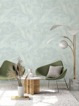 Обои виниловые EURO DECOR 7325-04, на флизелиновой основе, 1.06×10 м, цвет голубой