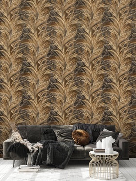 Обои виниловые EURO DECOR 9283-23, на флизелиновой основе, 1.06×10 м, цвет коричневый