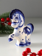 Фигурка фарфор гжель «Конь Буран большой», 11×10×4.5 см - фото 58173113