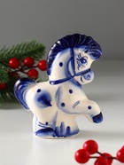 Фигурка фарфор гжель «Конь Буран большой», 11×10×4.5 см - фото 58173114