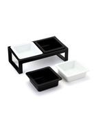 Миски с подставкой КВАРТЕТ пластиковые двойные (+ 2 миски в подарок), 2×0.38 л - фото 59521924