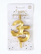 УЦЕНКА Свеча в торт «Юбилейная», цифра 35, золотая 10932426