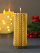 Свеча-цилиндр «Вязаный», 47×117 мм, лак, золотая - фото 58042707