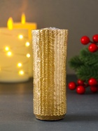 Свеча-цилиндр «Вязаный», 47×117 мм, лак, золотая 10898501