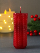 Свеча-цилиндр «Вязаный», 47×117 мм, лак, красная - фото 58042710