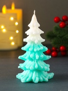 Свеча декоративная «Ёлочка новогодняя», 60×110 мм, 2-х цветная, зелёная - фото 809243268