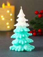 Свеча декоративная «Ёлочка новогодняя», 60×110 мм, 2-х цветная, зелёная - фото 809243269