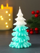 Свеча декоративная «Ёлочка новогодняя», 60×110 мм, 2-х цветная, зелёная - фото 809243270