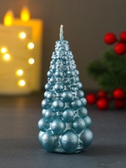 Свеча декоративная «Ёлка из шаров», 50×90 мм, лак, голубая - Фото 4