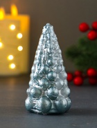 Свеча декоративная «Ёлка из шаров», 50×90 мм, лак, голубая - Фото 5