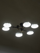 УЦЕНКА Люстра 625359/6 LED 78 Вт 3 режима 3000-6000К черный-белый 85×85×30 см 10932459