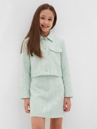 Костюм для девочки: жакет, юбка MINAKU: PartyDress, зелёный, рост 158 см - Фото 3