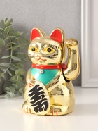 УЦЕНКА Сувенир кот пластик "Манэки-нэко" h=14,5 см 10932557