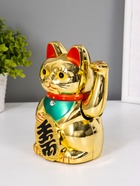 УЦЕНКА Сувенир кот пластик "Манэки-нэко" h=14,5 см 10932557