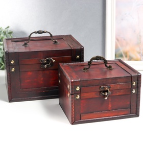 {{photo.Alt || photo.Description || 'УЦЕНКА Шкатулка для украшений «Рыцарский турнир», дерево состаренная, набор 2 шт. 12×17.5×14.5, 15×21×17.5 см'}}