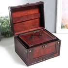 УЦЕНКА Шкатулка для украшений «Рыцарский турнир», дерево состаренная, набор 2 шт. 12×17.5×14.5, 15×21×17.5 см 10932564